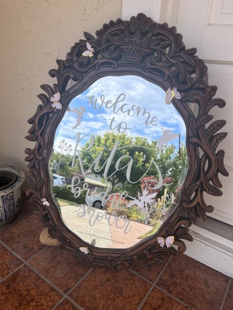 Bridal Shower Mirror, Mirror Welcome Sign, Fairy Theme Party, White Marker, Fairy Food, Fairy Mushroom, Fairy Garden Birthday Party, Fairy Theme, Party 2023