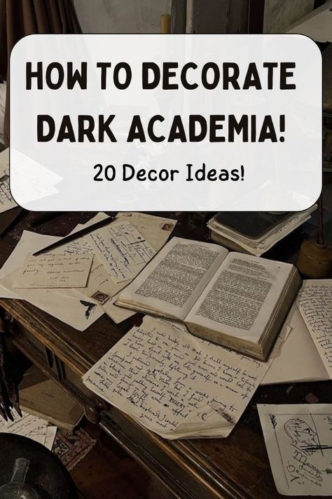 How To Style Acrylic Shelves, Dark Academy Aesthetic Room, Modern Dark Academia Decor, Dark Academia Office Decor, Diy Dark Academia Decor, Dark Academia Decor Ideas, Dark Academia Crafts, Soft Academia Aesthetic Room, Diy Dark Academia