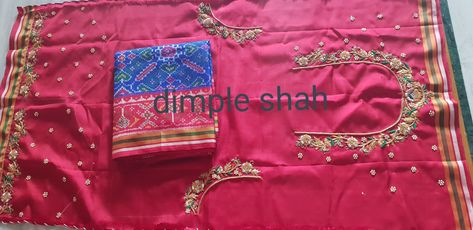 Patola Saree n handwork blouse Patola Handwork Blouse, Patola Saree Blouses, Handwork Blouse, Patola Saree, Heavy Work, Saree Blouses, Hand Art, Hand Work, Work Blouse