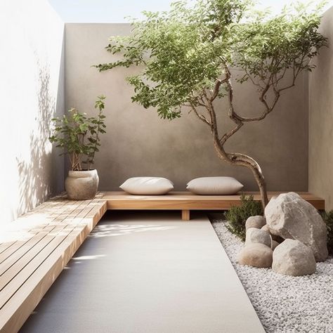 وابي سابي, Moderne Have, Japanese Garden Landscape, Minimalist Garden, Courtyard Design, Landscaping With Large Rocks, Patio Interior, Outdoor Gardens Design, Hus Inspiration