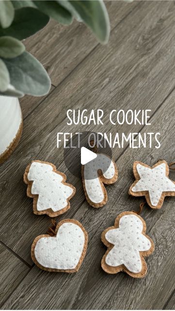 Nancy Chung on Instagram: "These sugar cookie felt ornaments are all over TikTok and Pinterest and I had to give them a try! Aren’t they the cutest? I made little templates for these basic shapes and will be trying different letters next. What else should I make next? 🩷🧡💛💚🩵💙💜 #holidaycrafts #handmadechristmas #christmasdecorations #winterwonderland #handmadegarland #handmadeornaments #diycrafts #diy #feltchristmasornaments #feltornaments #ornaments #holidaydecor #handmadeholiday" Christmas Cookie Felt Ornament, Felt Sugar Cookie Ornament, Cricut Felt Ornaments Diy, Diy Felt Letter Ornaments, Sugar Cookie Felt Ornament, Felt Cookie Ornaments, Gingerbread Felt Ornaments Diy, Sugar Cookie Ornaments, Felt Cookies Diy