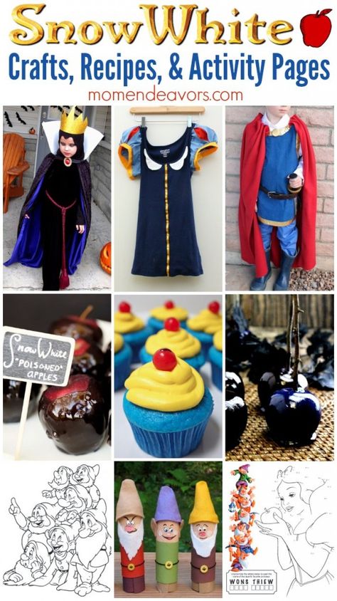 Disney’s Snow White Crafts, Recipes, and Printable Activities - perfect for a Snow White party or family movie night! Snow White Party Games For Kids, Diy Snow White Decorations, Snow White Birthday Party Decorations Diy, Snow White Party Games, Snow White Movie Night, Snow White Diy, Snow White Crafts, Disney Themed Movie Night, Themed Nights