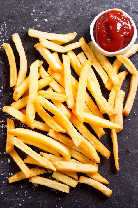 Happy French Fry Day!😍 French fries are also known as chips, fries, finger chips, or French-fried potatoes. No matter what we call them, they’re are loved by all ages! . Fries Photography, Finger Chips, Sausage Platter, Fry Day, Vegan Shakes, French Fried Potatoes, Coffee Photo, Drink Art, Homemade French Fries