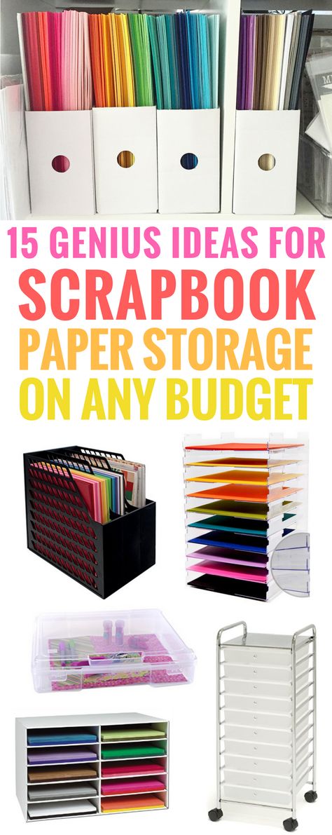 Portable Crafts, Ideas For Scrapbook, Scrapbook Paper Organization, Scrapbook Paper Storage, Craft Paper Storage, Craft Storage Organization, Scrapbook Storage, Scrapbook Organization, Scrapbook Room