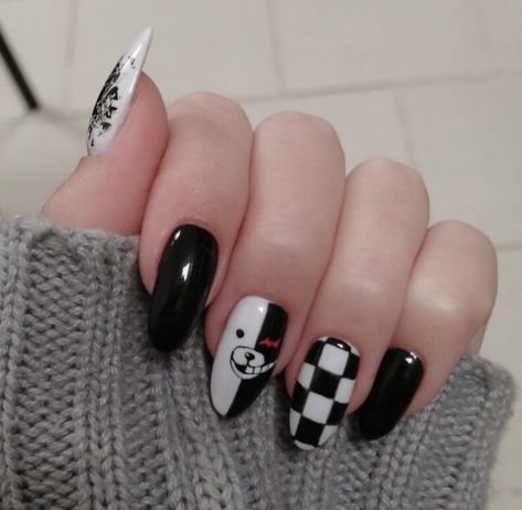 Nails Goth, Girly M, Short Acrylic, Short Acrylic Nails, Pretty Tattoos, Cute Pins, Nails Ideas, Makeup Inspo, Danganronpa