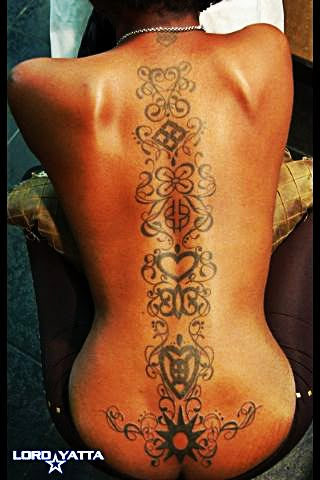 Adinkra Tattoo, Africa Tattoos, African Tattoo, 4 Tattoo, Tattoos For Black Skin, Leg Tattoos Women, Spine Tattoo, Spine Tattoos, Trendy Tattoos