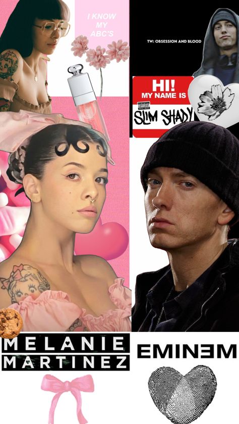 my favesss ✌🏻 (not a ship) #melaniemartinez #eminem Eminem Wallpaper, Eminem Wallpapers, Ariana Grande Dangerous Woman, Slim Shady, Dangerous Woman, A Ship, Melanie Martinez, Eminem, Ariana Grande