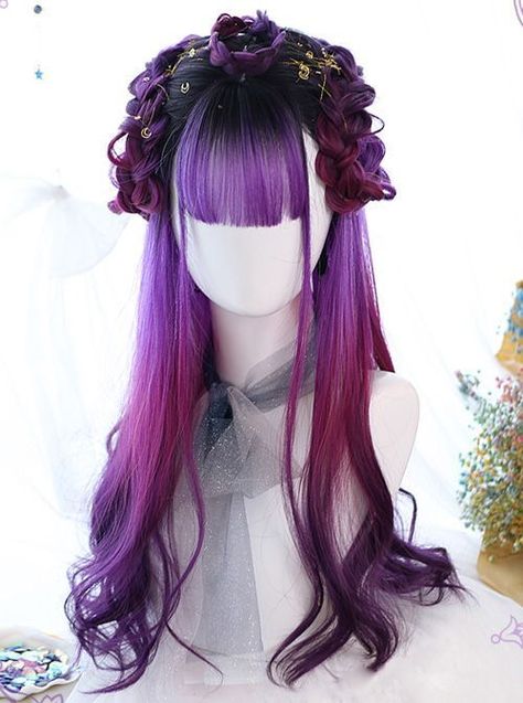 #wattpad #fanfiction This is after season 3 but they found another heart stone in Arcadia in the forest Oc Hair, Kawaii Wigs, Air Bangs, Female Oc, Gothic Hairstyles, Drawing Hair, Hair Sketch, Purple Gradient, Cosplay Hair