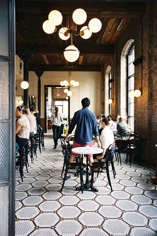 Industrial Cafe Interiors Ideas for Your Home or Office | Fat Shack Vintage Wythe Hotel Brooklyn, Architecture Renovation, Wythe Hotel, Industrial Cafe, Bar Design Restaurant, Cafe Shop, Restaurant Interior Design, Decoration Inspiration, Hospitality Design