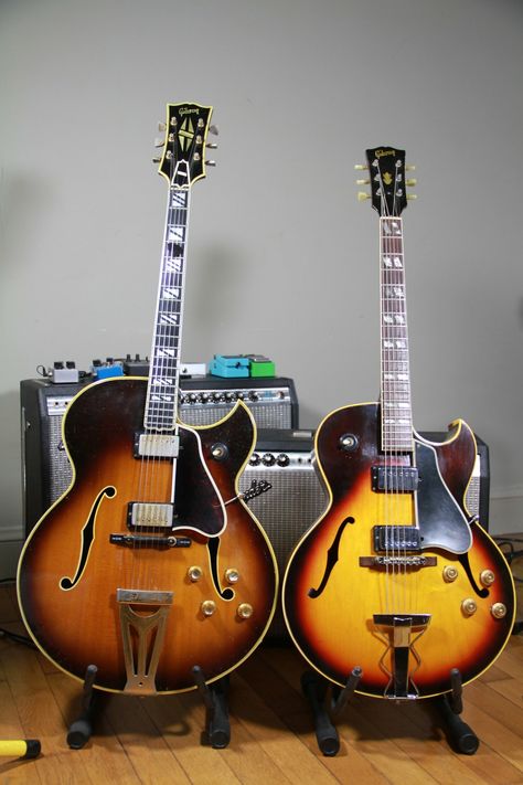 (Left) 1968 Gibson Super 400 and (Right) 1967 Gibson ES-175 D Best Electric Guitar, Vintage Guitars Acoustic, Guitar Images, Guitar Capo, Learning Guitar, Les Paul Guitars, Archtop Guitar, Cool Electric Guitars, Fashion Teenage Girls