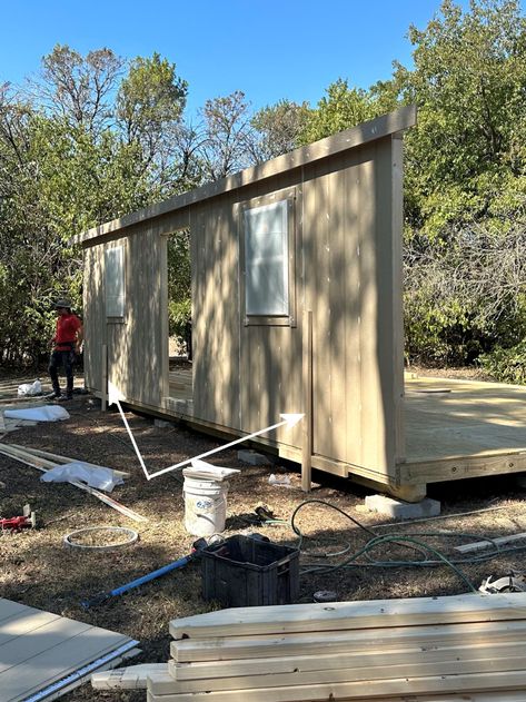 How To Build A Workshop (Or Shed) - My Workshop Build From Beginning To End - Addicted 2 Decorating® Big Shed, Coral Front Doors, Building A Shed Base, Work Shop Building, Big Sheds, Workshop Shed, Build A Shed, Build Your Own Shed, Garden Houses