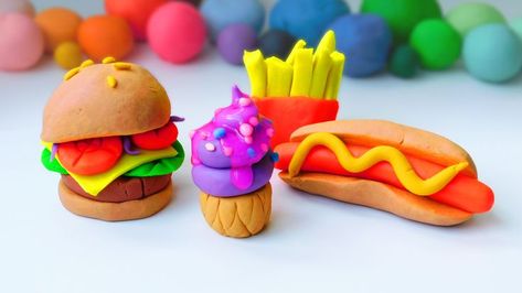 Clay Art For Kids, Play Doh, Slime, Hot Dogs, Art For Kids, Ethnic Recipes