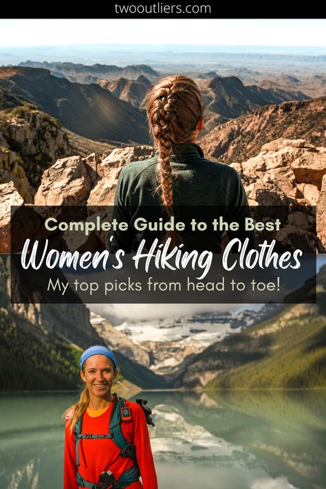 recommendations for the best hiking clothes for women, from tanks and pullovers to shorts and pants Hiking Trip Capsule Wardrobe, Women’s Summer Hiking Outfit, Hiking Clothes Women Fall, Best Women’s Hiking Shoes, Cozy Hiking Outfit, Best Hiking Outfits For Women, Hiking Capsule Wardrobe For Women, Amazon Hiking Clothes, Backpacking Clothes Women Hiking