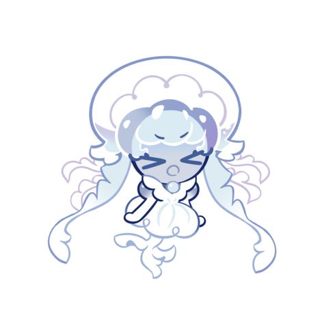 Crk Character Sprite, Jellyfish Cookie Run, Filled Jellyfish Cookie Run, Frilled Jellyfish Cookie Art, Frilled Jellyfish Cookie, Crk Character, Jellyfish Cookie, Fish Cookie, Cookie Quotes