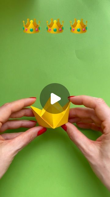 Origami Crown Step By Step, How To Make A Hat Out Of Paper, Oragami Ideas Cute Easy For Kids, Diy Crown Paper, How To Make A Paper Crown, Paper Crowns For Kids, Paper Crown Tutorial, Oragami Ideas Cute, Origami Crown