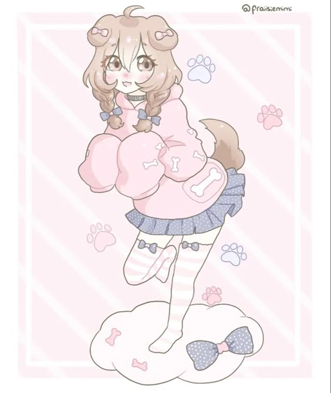 Puppycore Aesthetic, Puppy Girl Pfp, Puppy Girls, Anime Puppy, Puppy Girl, Trans Art, Pet Spaces, Puppy Play, Anime Animals