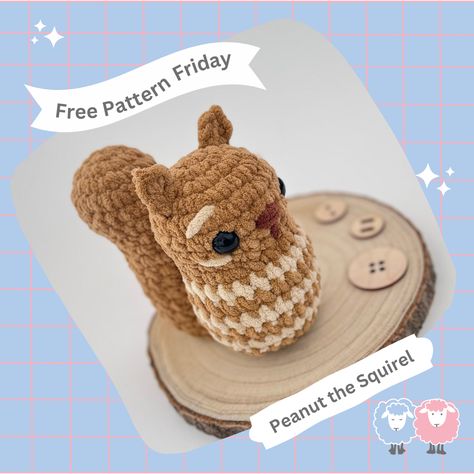 Crochet Squirrel Pattern Free Amigurumi, Peanut Crochet Pattern Free, Squirrel Crochet Pattern Free, Crochet Squirrel Pattern Free, Squirrel Crochet Pattern, Crochet No Sew, Crochet Squirrel, Grandma Era, Crochet Stuffies