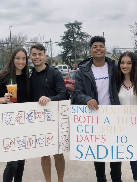 Dutch Bros Prom Proposal, Sadies Proposals, Sadies Proposal, Formal Proposals, Prom Pictures Group, Prom Pictures Couples, Prom Goals, Prom Picture Poses, Prom Couples