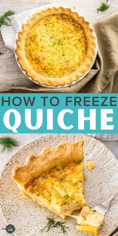 Freezing Quiche, Freeze Quiche, Quish Recipes, Ham Quiche Recipe, Frozen Quiche, Mini Breakfast Quiche, Homemade Quiche, Gluten Free Quiche, Ham And Cheese Quiche