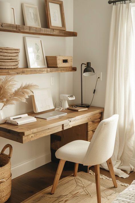 Desk Ideas For Living Room, Small Home Office Two Desks, Small Office Loft Ideas Upstairs, Desk For A Small Bedroom, Small Office Solutions, Oak Office Ideas, Small Study Ideas, Small Corner Office Ideas, Small Office Ideas Home Spare Room