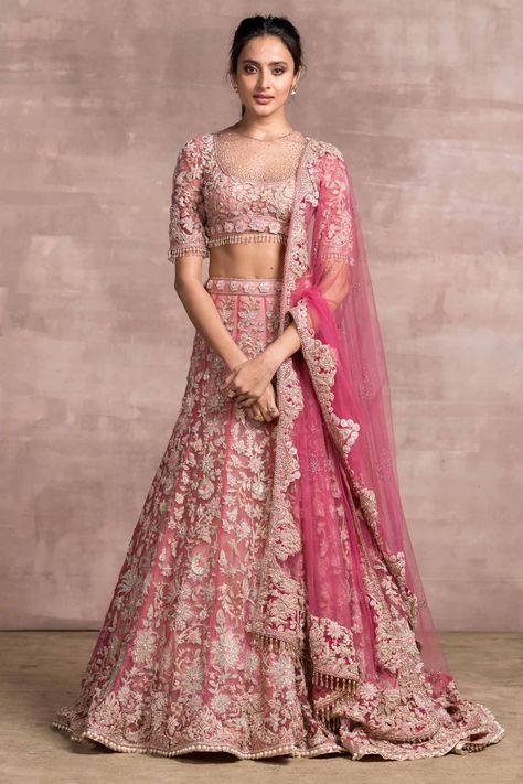 Lehenga – Page 12 – Tarun Tahiliani Magenta Pink Lehenga, Sari Lehenga, Pink Lehenga, Embroidered Lehenga, Lehenga Blouse, Tarun Tahiliani, Indian Bridal Outfits, Embroidered Tulle, Lehenga Saree