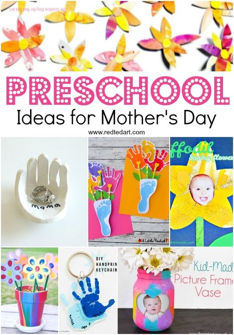 Cute & Easy Mother's Day Crafts for Preschoolers & Toddlers & Toddlers - Red Ted Art Mothers Day Cards Craft, Easy Preschool Crafts, Easy Mother's Day Crafts, Mother's Day Projects, Red Ted Art, Mother's Day Activities, Paper Flower Art, Preschool Gifts, Mom's Birthday