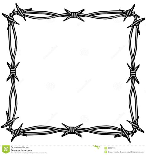 Barbed Wire Simple Frame - Download From Over 59 Million High Quality Stock Photos, Images, Vectors. Sign up for FREE today. Image: 41647376 Barbed Wire Border, Border Illustration, Barbed Wire Art, Seni Arab, Frame Download, Bg Design, Cartoon Character Tattoos, Simple Frame, Easy Frame