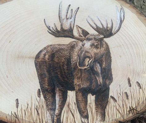 Cow Wood Burning, Rustic House Decor, Highlander Cow, Wood Burning Patterns Stencil, Wood Burning Techniques, Log Cabin Furniture, Wood Burning Tool, Woodburning Projects, Bone Art