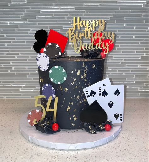 Casino Birthday Cakes For Men, Poker Birthday Party Ideas For Men, 50th Birthday Party Ideas For Men Casino, Poker Cake Birthday, Casino Cake Ideas For Men, Gambling Birthday Cake, Vegas Theme Birthday Cake, Casino Theme Party For Men, Vegas Cakes Birthday