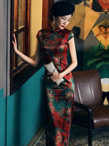 Black Cheongsam, Qipao Pattern, Qipao Wedding, Red Qipao, Asian Style Dress, Vietnam Dress, Cheongsam Modern, Modern Qipao, Chinese Cheongsam