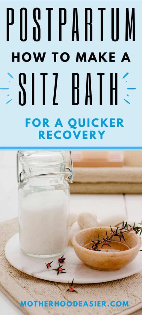 How and why EVERY NEW MOM needs to take a postpartum sitz bath--take it from this mom of four who delivered all four naturally. Believe me, this will help "down there!" The DIY recipes, essential oils, and recipes you need to speed up healing! Homemade Sitz Bath How To Make, Homemade Sitz Bath, Essential Oils For Postpartum, Postpartum Sitz Bath Recipe, Postpartum Bath Soak, Diy Sitz Bath, Sitz Bath Recipe, Postpartum Nourishment, Labour Tips