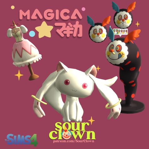 SourClown | Patreon Sims 4 Cc Madoka Magica, Decora Sims 4 Cc, Sims 4 Manga Cc, Sims 4 Plushies Cc, Dress Mannequin, Cc Packs, Failed Attempt, Cc Sims4, Sims 4 Anime