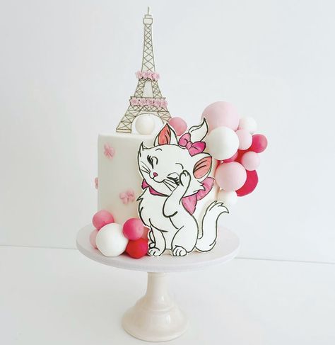 Marie The Cat Cake, Aristocrats Birthday Cake, Marie Cat Birthday Cake, Cat Marie Cake, Marie Birthday Cake, Marie Cat Birthday Party, Ballerina Birthday Cake, Aristocats Party