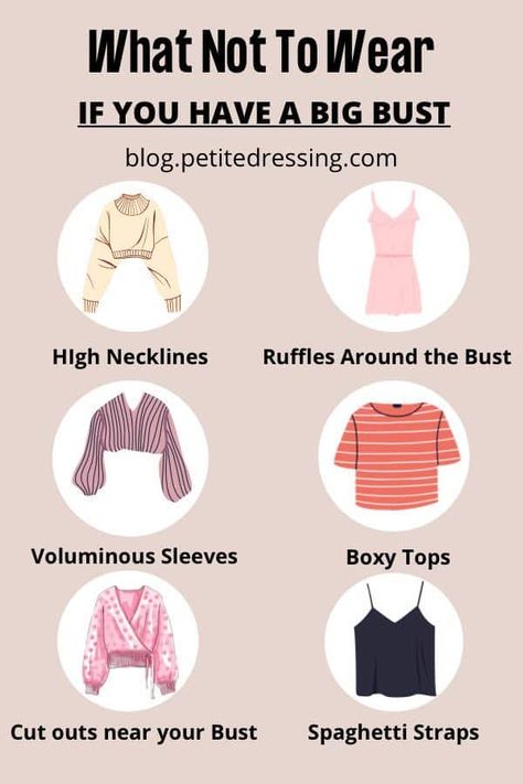 Outfits For Girls With Big Bust, Bigger Bust Outfits, Summer Outfits Big Bust, Larger Bust Outfits, Dresses For Big Bust, Flattering Clothes, Big Bust Fashion, Inverted Triangle Body Shape, What Not To Wear