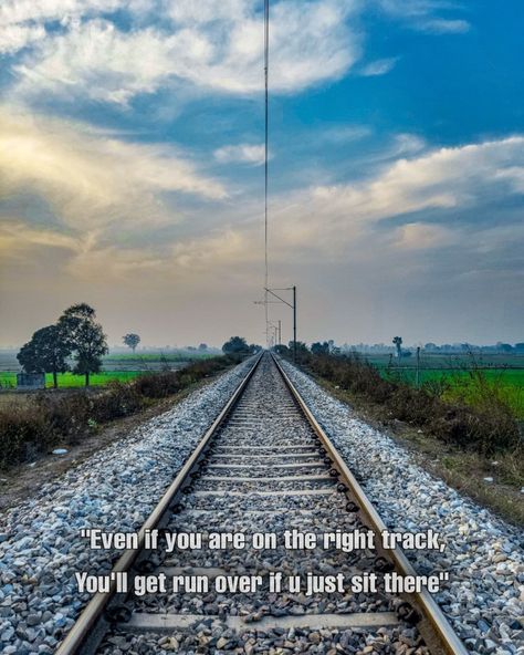 Quotes on railway tracks Railway Quotes, Train Track Quotes, Railway Tracks Photography, Snapchat Stories Quotes, Train Snapchat Stories, Train Snapchat, Railroad Quotes, Train Quotes, Trekking Photography