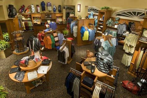 Utilize top of wall unit Golf Merchandising, Golf Marketing, Golf Display, Shop Merchandising, Store Merchandising, Lady Golfers, Golf Pro Shop, Merchandise Display, Slat Wall Display