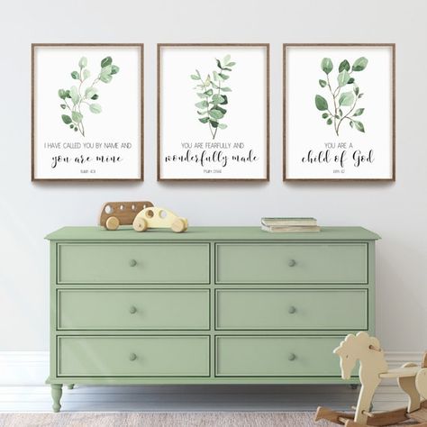 Eucalyptus Nursery Decor, Sage Green Boy Nursery, Plant Themed Nursery, Sage Green Baby Room, Neutral Bedroom Wall Decor, Greenery Nursery Decor, Gender Neutral Bedroom, Sage Nursery, Green Nursery Boy