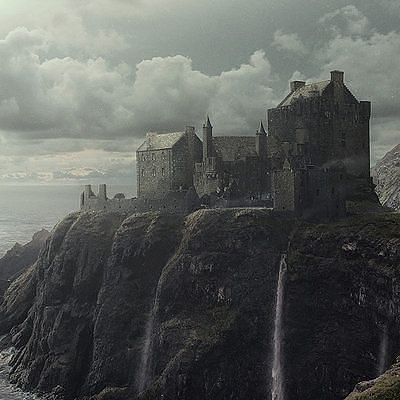 Castle at the cliff, Milosz Wojtasik on ArtStation at https://www.artstation.com/artwork/29wZK Black Castle, Medieval Fortress, Old Mansions, Art Watch, The Cliff, Fantasy Castle, Concept Art Character, Fantasy Places, Matte Painting