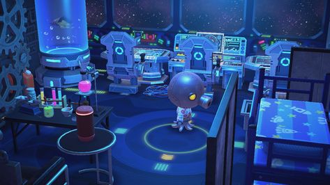 #acnhdesign #happyhomeparadise #animalcrossingnewhorizons #cephalobot Acnh Space Design Code, Acnh Sci Fi, Acnh Sci Fi Designs, Acnh Space Theme, Acnh Outer Space, Animal Crossing Space Theme, Cephalobot Animal Crossing, Acnh Cephalobot, Animal Crossing Sci Fi