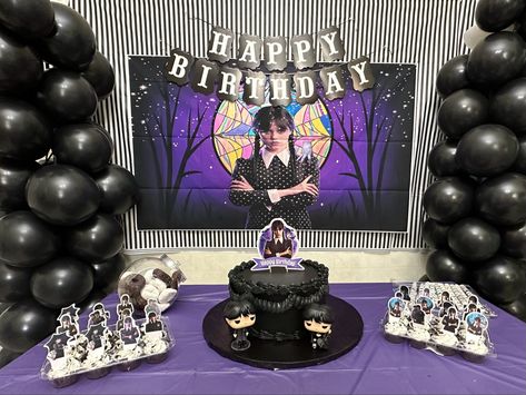 Wednesday Centerpiece Ideas, Wednesday Addams Birthday Party Decorations, Wendsday Birthday Party Ideas, Wednesday Birthday Theme, Wednesday Birthday Party Ideas, Wednesday Decoration Party, Wednesday Themed Birthday Party, Wednesday Party Ideas, Wednesday Party Theme