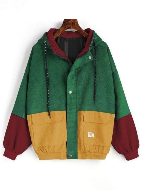 9aa42b31882ec039965f3c4923ce901bdesc51287743ri Corduroy Patchwork, Idee Cosplay, Baseball Outfit, Mini Robes, Tumblr Outfits, Hoodie Coat, Moda Vintage, Zipper Jacket, Corduroy Jacket