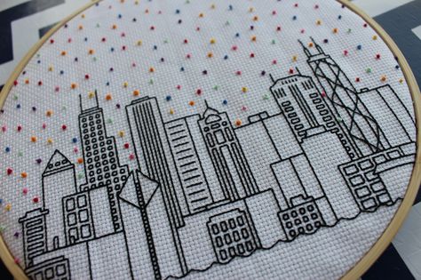 Chicago Embroidery, Pocket Ideas, Sears Tower, City Of Chicago, Diy Embroidery Patterns, Shirt Pocket, Superhero Party, Diy Embroidery, Hoop Art