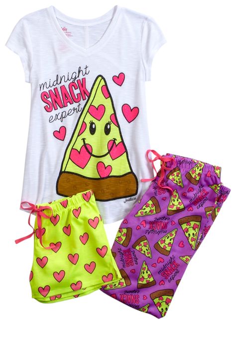 Midnight Snack Pajama Set (original price, $19.99) available at #Justice Justice Pajamas, Pajamas For Teens, Midnight Snack, Cute Pjs, Justice Clothing, Shop Justice, Pajamas Comfy, Trendy Swimwear, Cute Pajamas