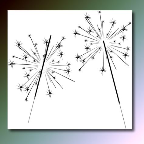 Sparklers - Free vector clip art image. #BlackAndWhite, #ClipArt, #Free, #Objects, #PublicDomain, #SVG, #VectorImage How To Draw A Sparkle, Sparkler Tattoos, Sparkler Illustration, Sparkler Drawing, Sparks Drawing, Spark Drawing, Stars Line Art, Sparkle Drawing, Firework Tattoo