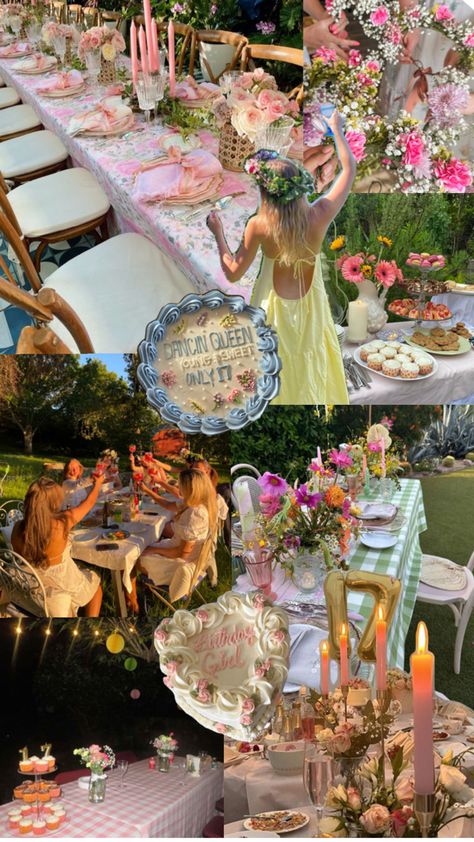 17th Birthday Party, Inspo Collage, Backyard Dinner Party, Seventeenth Birthday, Garden Party Theme, Park Birthday, Bday Party Theme, Picnic Birthday, Garden Party Birthday