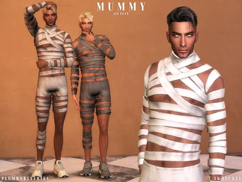 The Sims Resource - MUMMY | outfit Occult Makeup, Sims 4 Halloween Costumes, Sims Halloween Costume, 4 Halloween Costumes, Mummy Outfit, Sims 4 Halloween Cc, Halloween Poses, Sims 4 Halloween, Male Teen