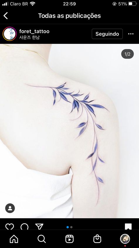 Blue Vine Tattoo, Delicate Flower Tattoo, Flower Tattoo Ideas, Wrap Tattoo, Tattoos For Women Flowers, Vine Tattoos, Collar Bone Tattoo, Friend Tattoos, Feminine Tattoos