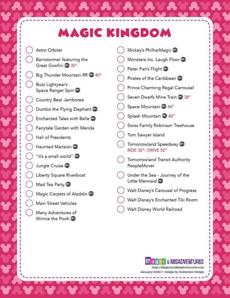 WDW attraction checklist MK Disney World Packing, Dumbo The Flying Elephant, Disney World Rides, Disney World Vacation Planning, Family Disney Trip, Disney World Magic Kingdom, Carved Pumpkin, Disney Trip Planning, Disney Rides