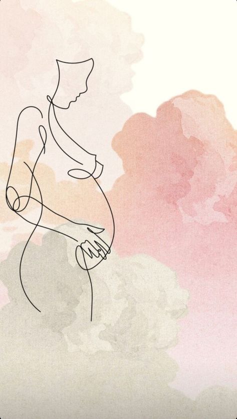 Pregnancy Wallpaper Iphone, Pregnancy Art Drawing, Pregnant Wallpaper, Pregnancy Wallpaper, Birth Drawing, Midwifery Art, Pregnancy Line Art, Pregnancy Drawing, Mama And Daughter