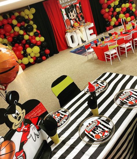 Mickey Mouse Basketball, Mickey Mouse Birthday Decorations, Themed 1st Birthday, Pensacola Fl, Mouse Birthday, Mickey Mouse Birthday, 1st Birthday Party, Baby First Birthday, 1st Birthday Parties